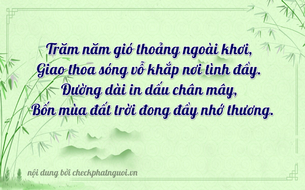 Bài thơ ý nghĩa cho <b>biển số 70H-14349</b> tại website checkphatnguoi.vn