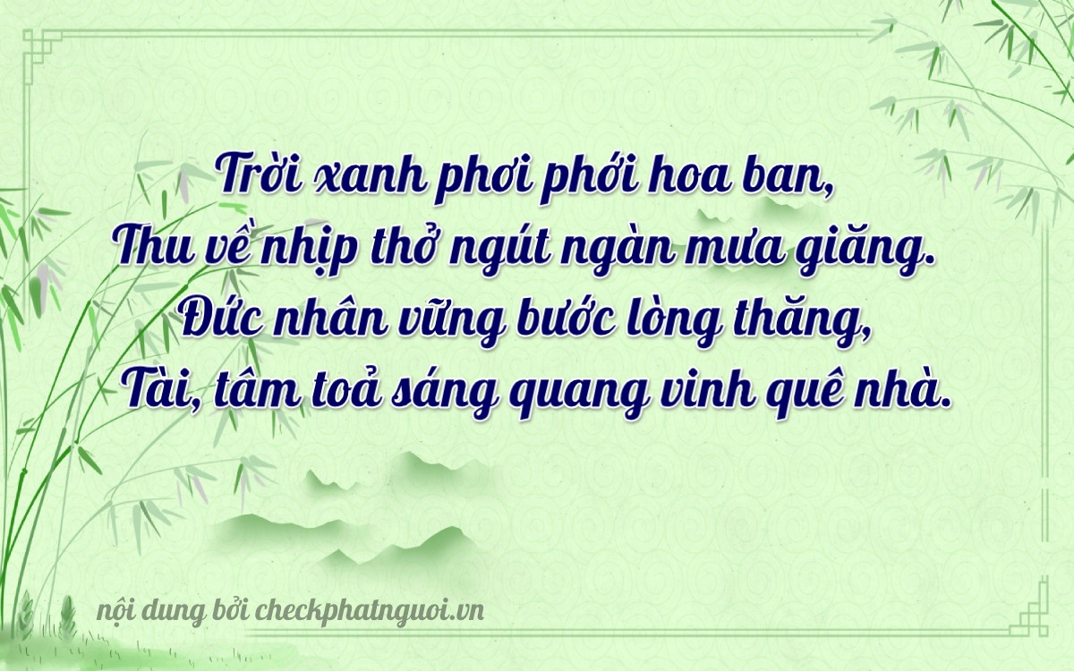 Bài thơ ý nghĩa cho <b>biển số 71A-13800</b> tại website checkphatnguoi.vn