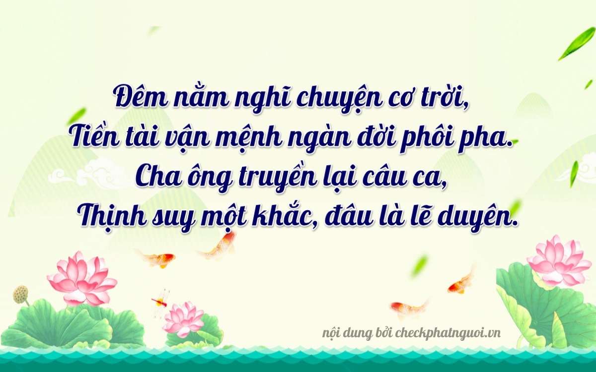 Bài thơ ý nghĩa cho <b>biển số 71A-14291</b> tại website checkphatnguoi.vn
