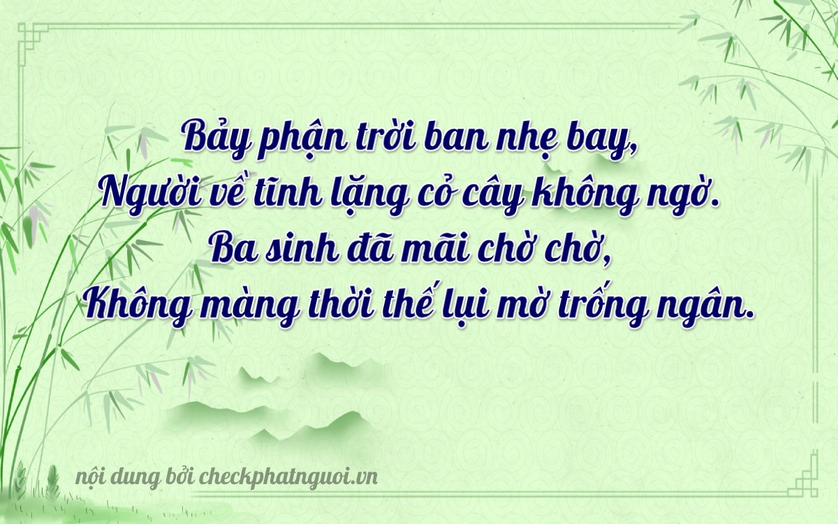 Bài thơ ý nghĩa cho <b>biển số 71AD-08730</b> tại website checkphatnguoi.vn