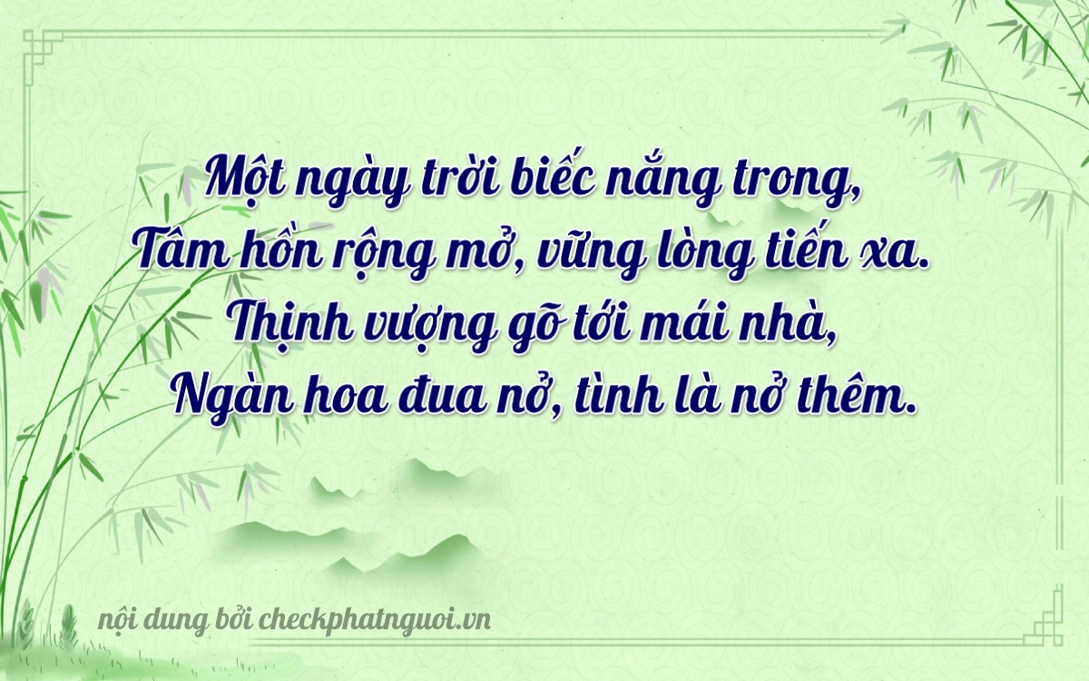 Bài thơ ý nghĩa cho <b>biển số 71AF-01154</b> tại website checkphatnguoi.vn