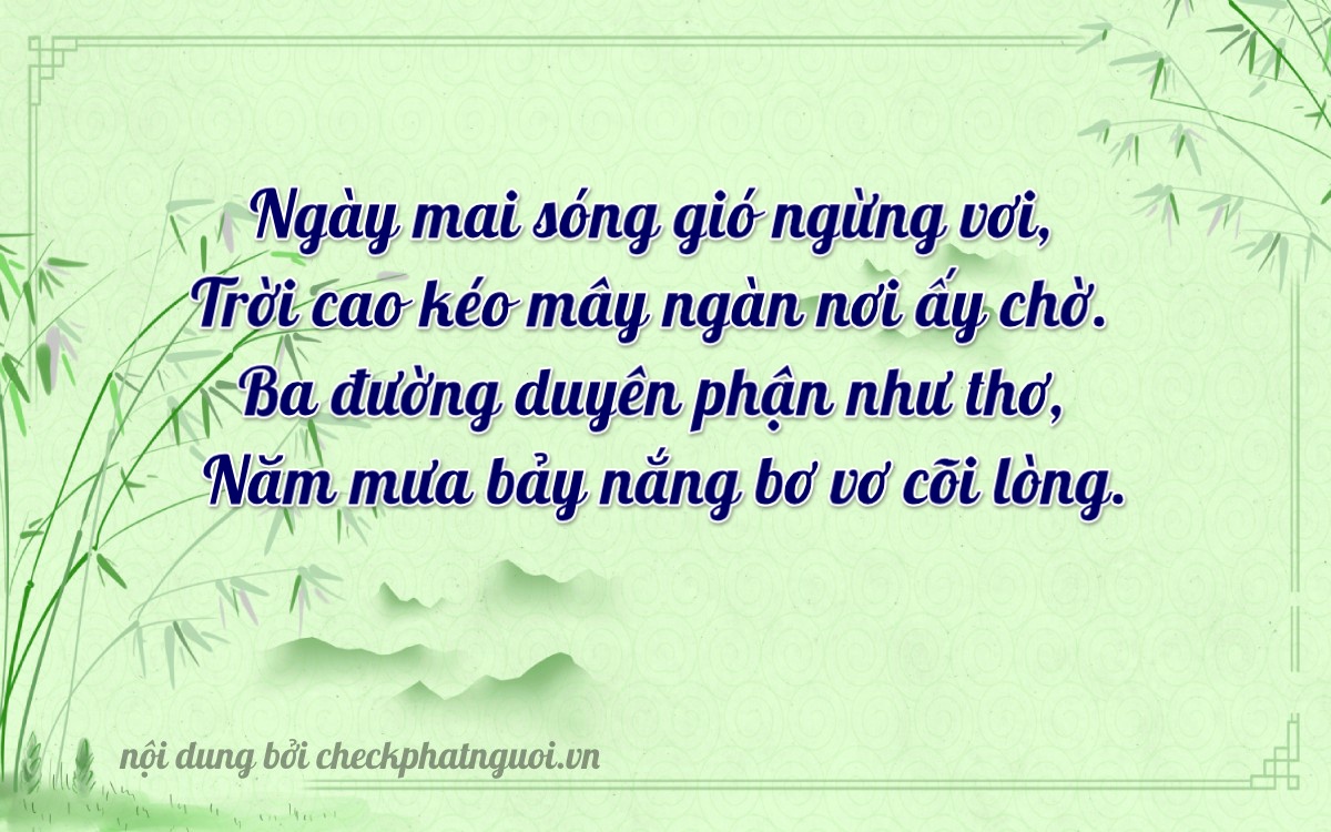 Bài thơ ý nghĩa cho <b>biển số 71AF-02635</b> tại website checkphatnguoi.vn