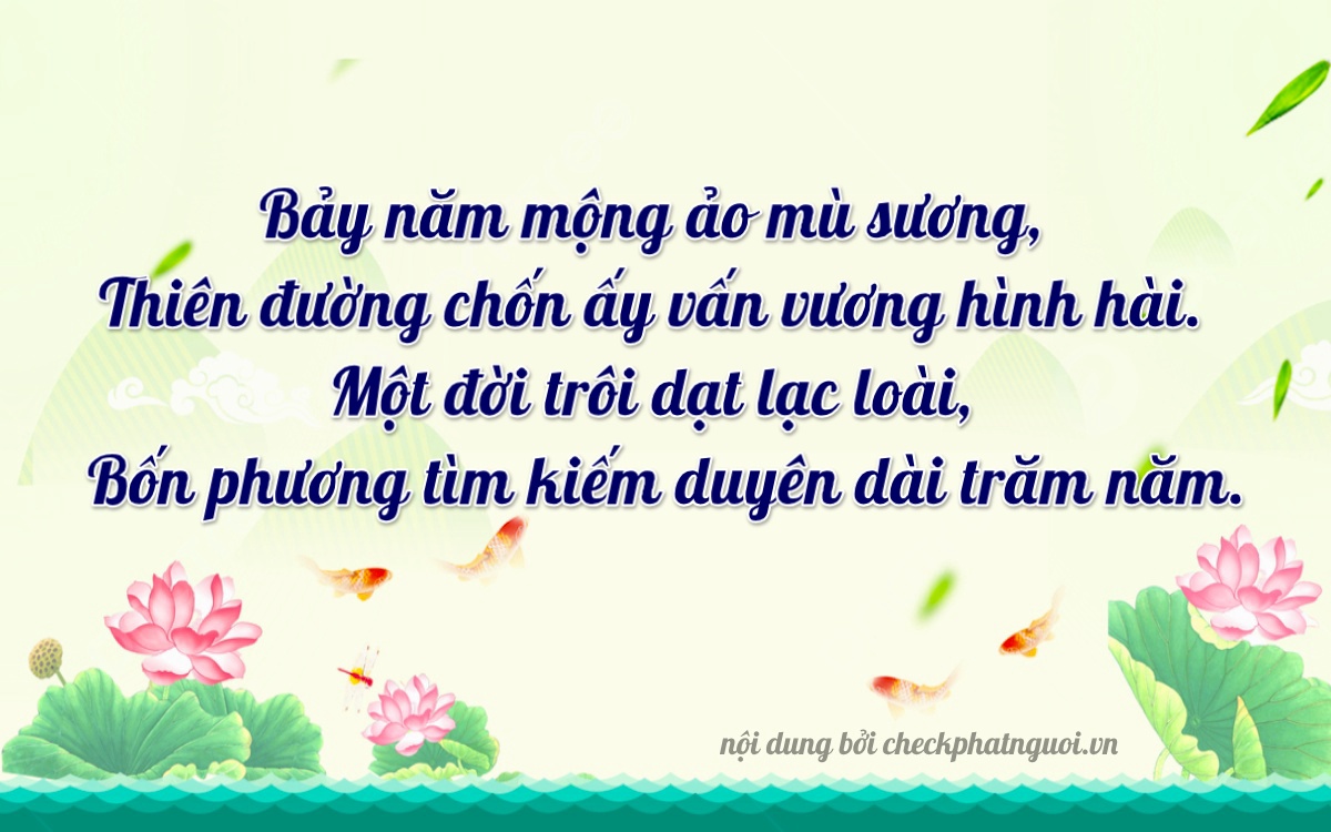 Bài thơ ý nghĩa cho <b>biển số 71AL-00714</b> tại website checkphatnguoi.vn