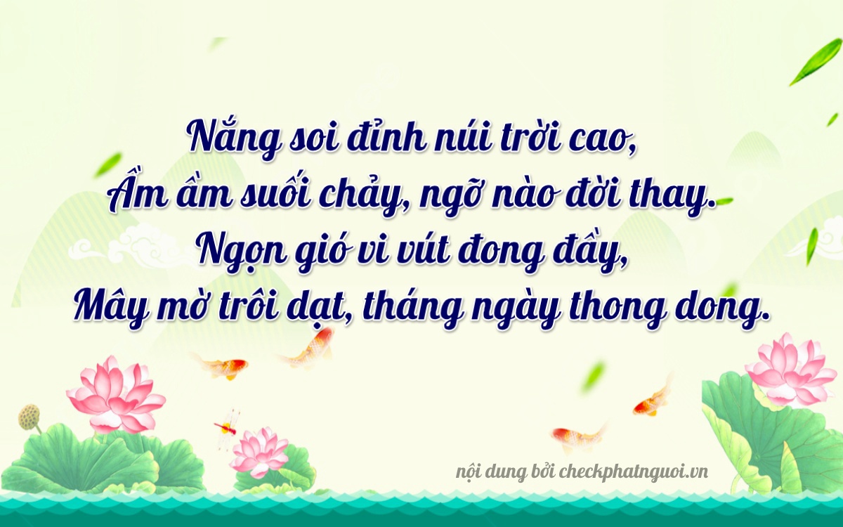 Bài thơ ý nghĩa cho <b>biển số 71B4-89638</b> tại website checkphatnguoi.vn