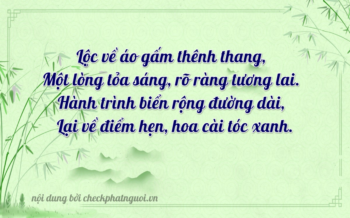 Bài thơ ý nghĩa cho <b>biển số 71C-11668</b> tại website checkphatnguoi.vn