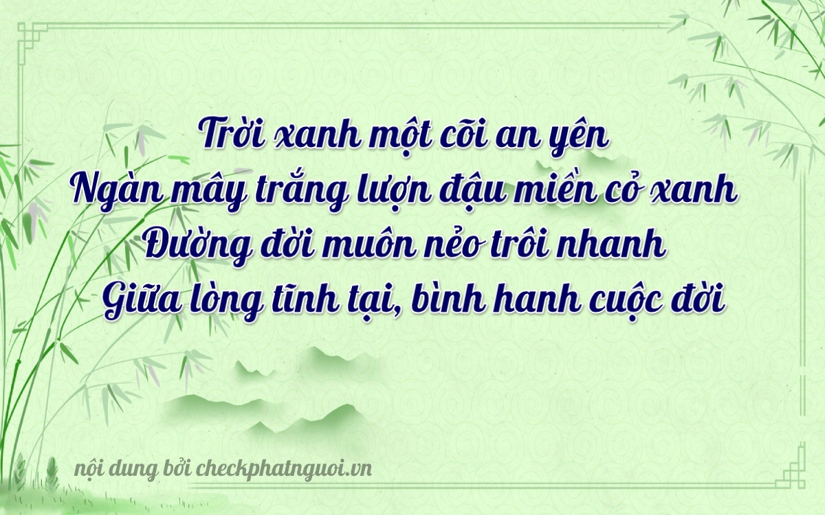 Bài thơ ý nghĩa cho <b>biển số 71C-12516</b> tại website checkphatnguoi.vn