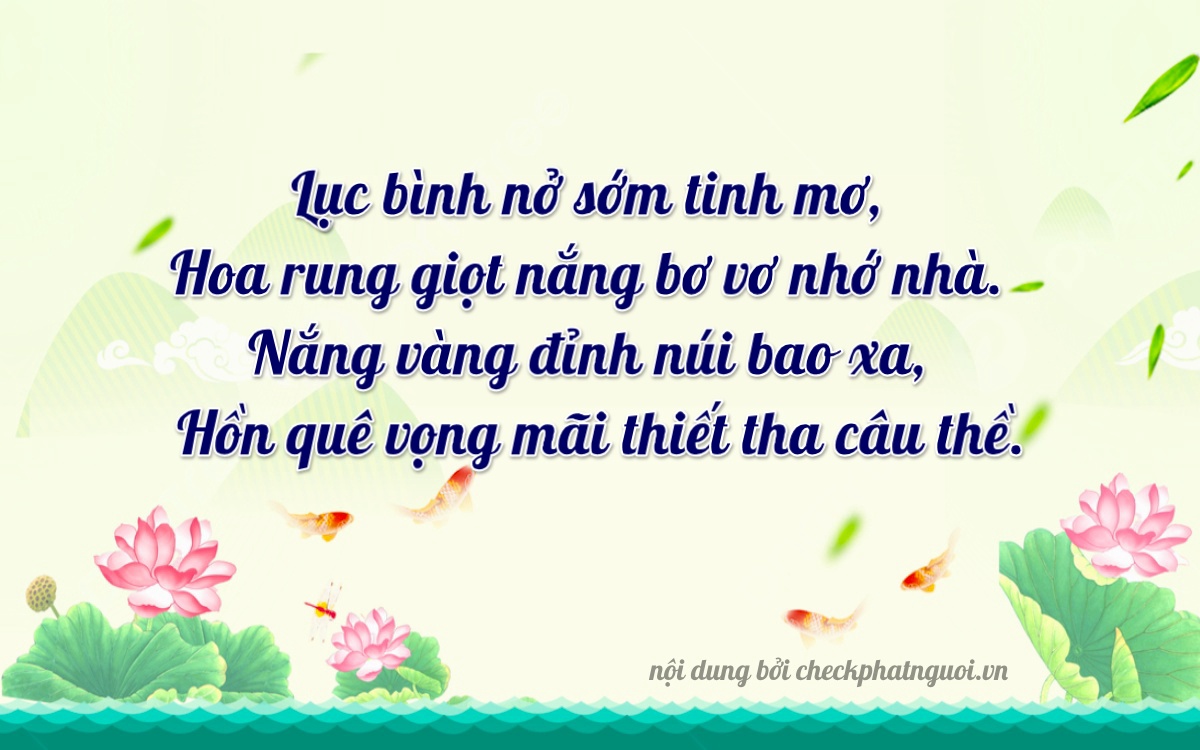 Bài thơ ý nghĩa cho <b>biển số 71C1-60588</b> tại website checkphatnguoi.vn