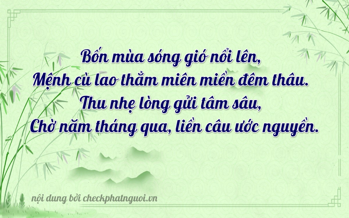 Bài thơ ý nghĩa cho <b>biển số 71C2-42747</b> tại website checkphatnguoi.vn