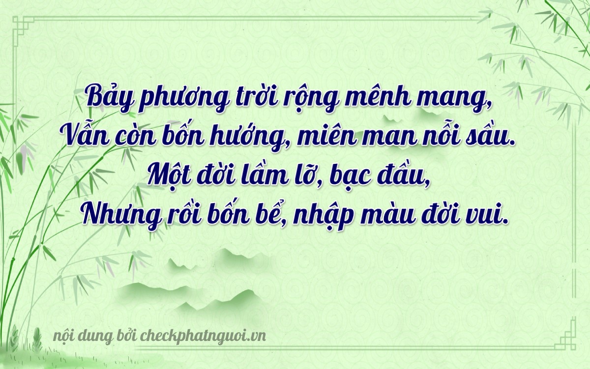 Bài thơ ý nghĩa cho <b>biển số 71C2-71494</b> tại website checkphatnguoi.vn