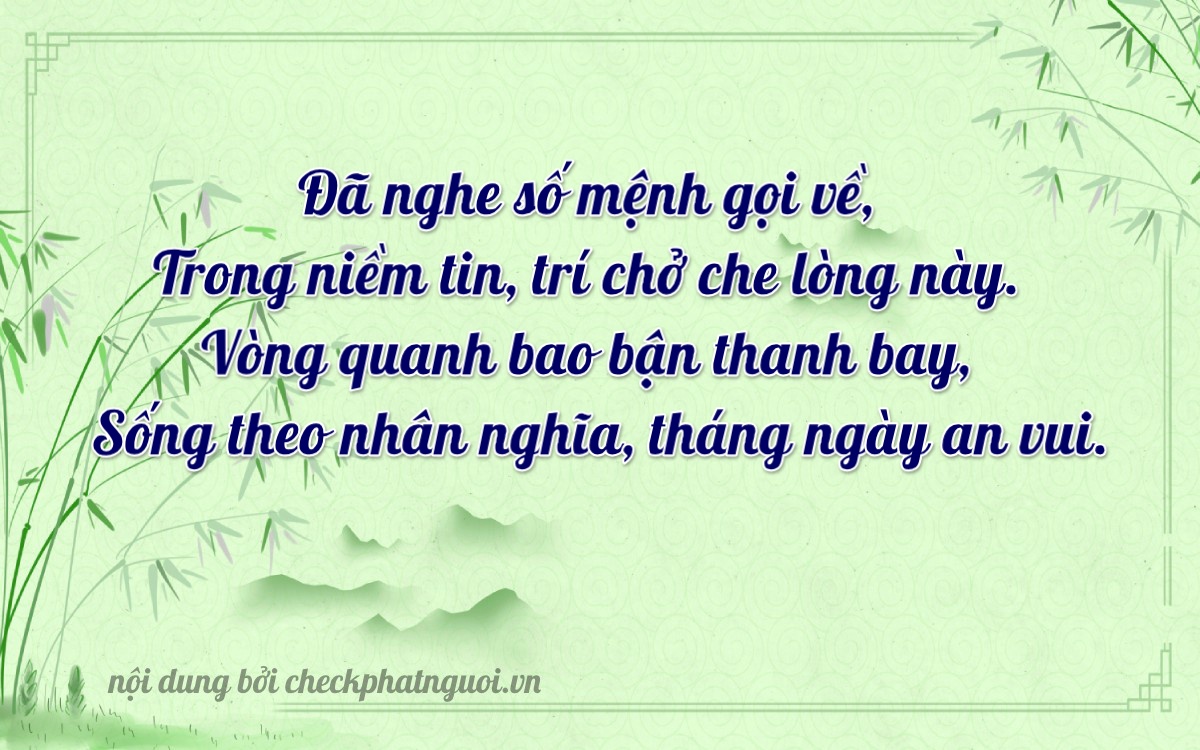 Bài thơ ý nghĩa cho <b>biển số 71C3-29992</b> tại website checkphatnguoi.vn