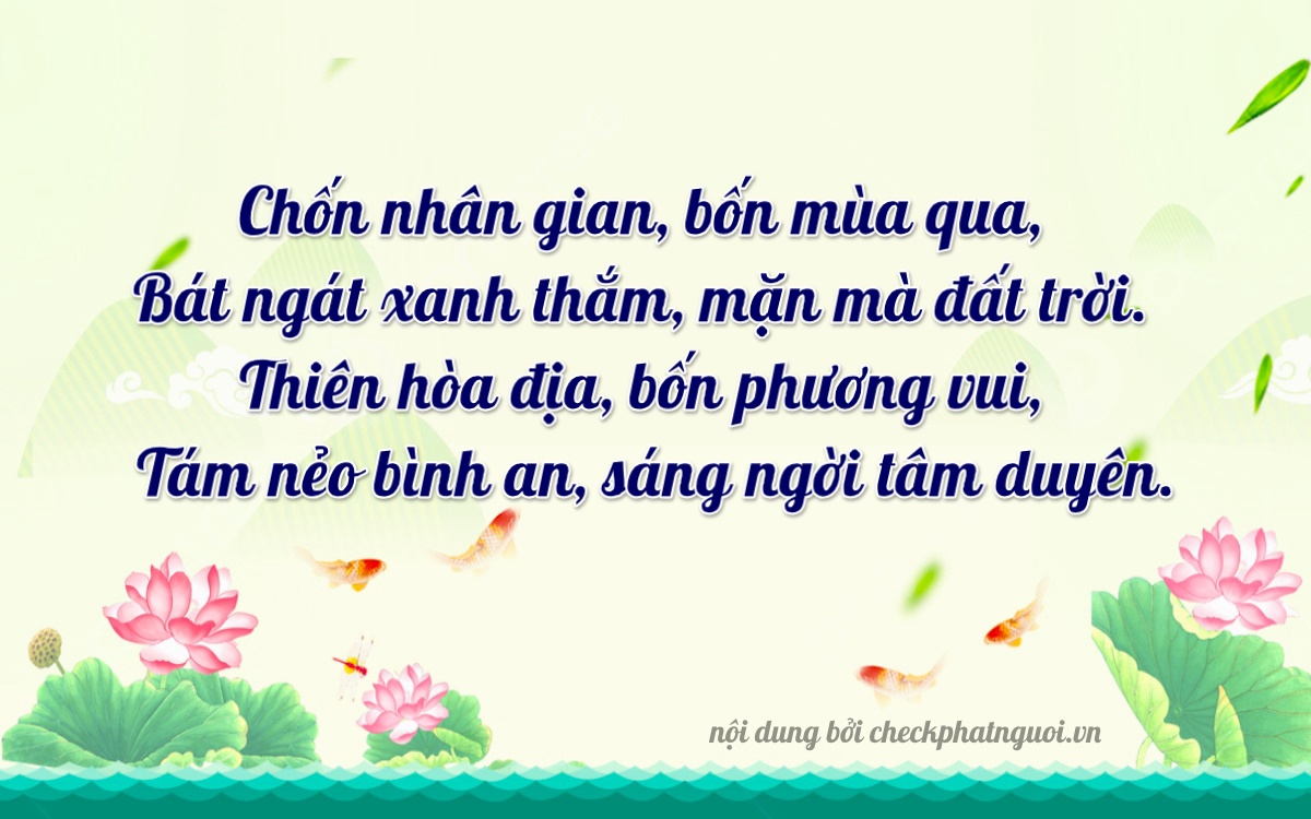 Bài thơ ý nghĩa cho <b>biển số 71E-00458</b> tại website checkphatnguoi.vn