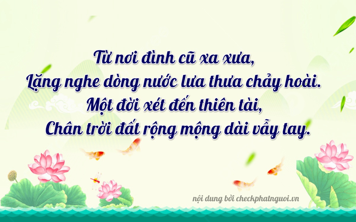 Bài thơ ý nghĩa cho <b>biển số 71H-02101</b> tại website checkphatnguoi.vn