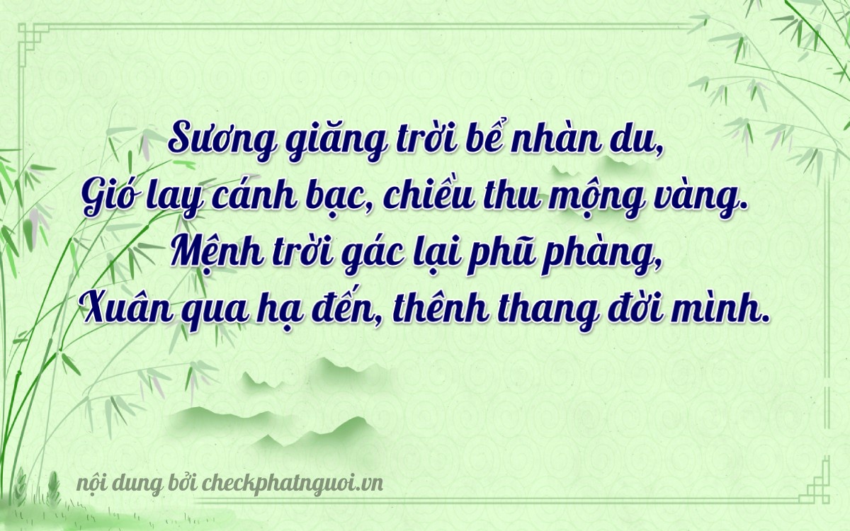 Bài thơ ý nghĩa cho <b>biển số 71H1-10129</b> tại website checkphatnguoi.vn