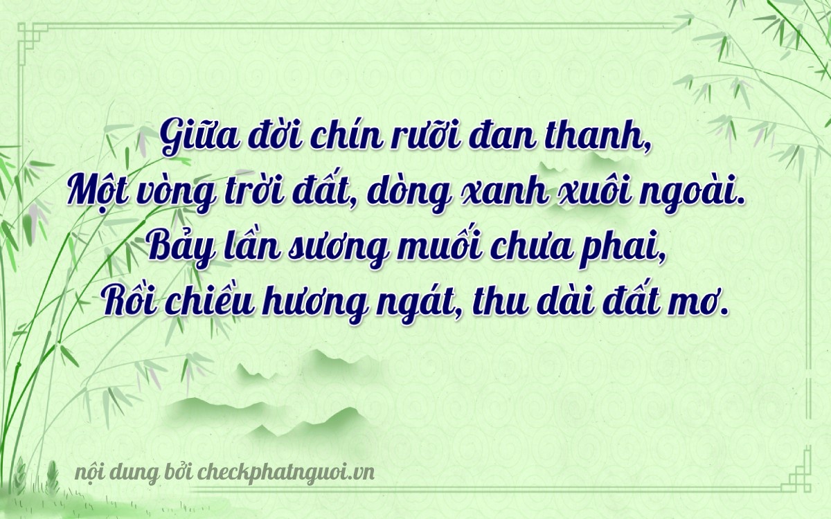 Bài thơ ý nghĩa cho <b>biển số 71H-53917</b> tại website checkphatnguoi.vn