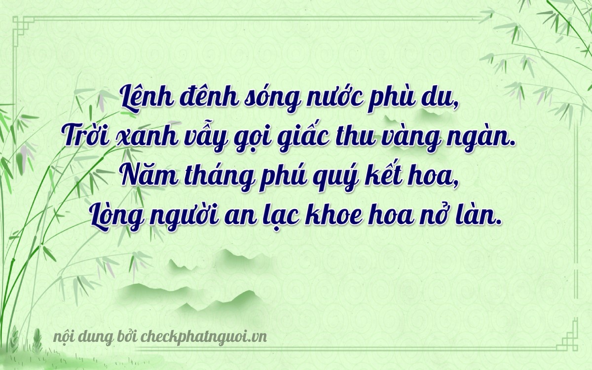 Bài thơ ý nghĩa cho <b>biển số 72A-04777</b> tại website checkphatnguoi.vn