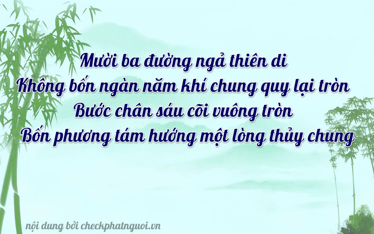 Bài thơ ý nghĩa cho <b>biển số 72A-13046</b> tại website checkphatnguoi.vn