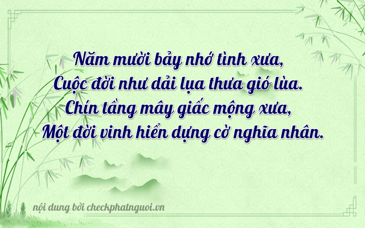 Bài thơ ý nghĩa cho <b>biển số 72A-15791</b> tại website checkphatnguoi.vn