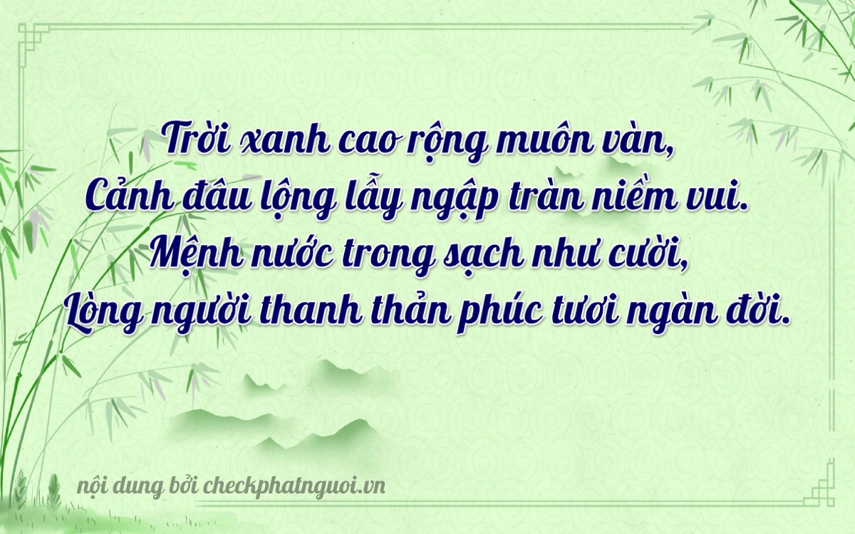 Bài thơ ý nghĩa cho <b>biển số 72A-25462</b> tại website checkphatnguoi.vn
