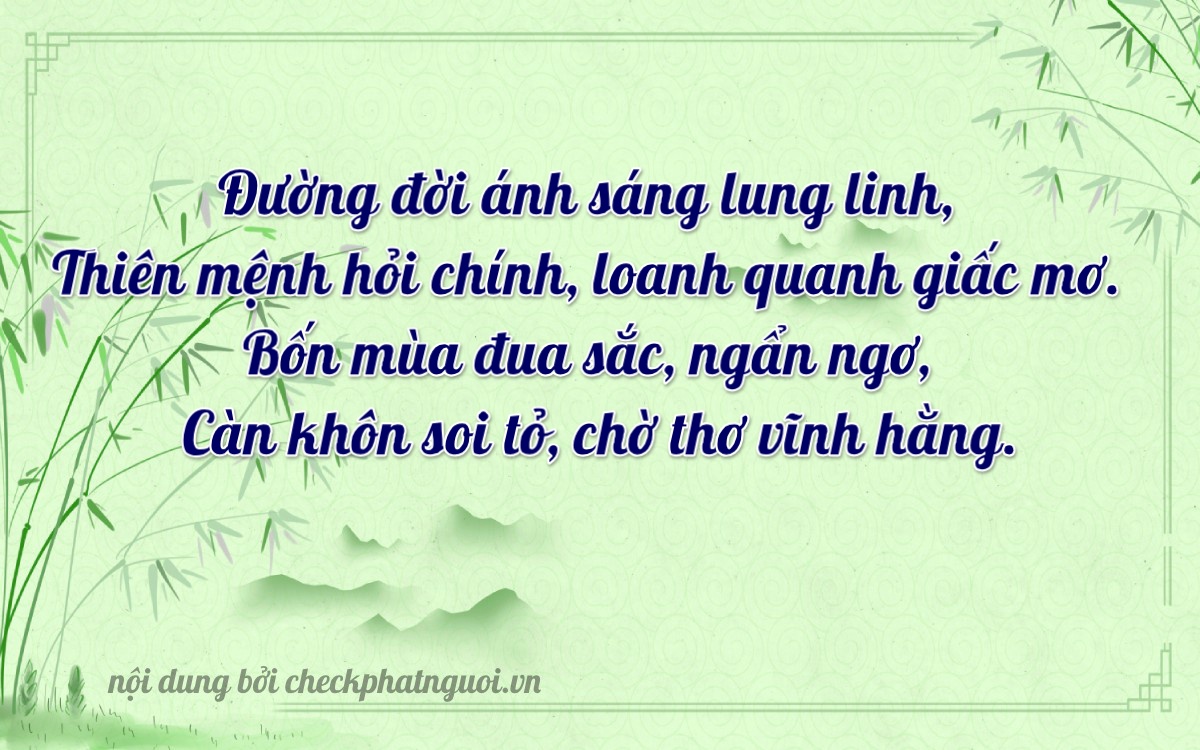 Bài thơ ý nghĩa cho <b>biển số 72A-46633</b> tại website checkphatnguoi.vn