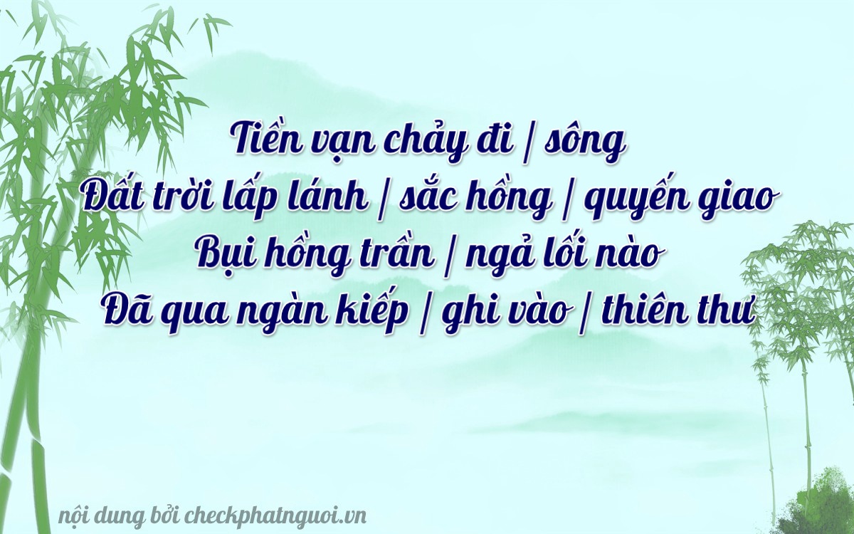 Bài thơ ý nghĩa cho <b>biển số 72A-48717</b> tại website checkphatnguoi.vn