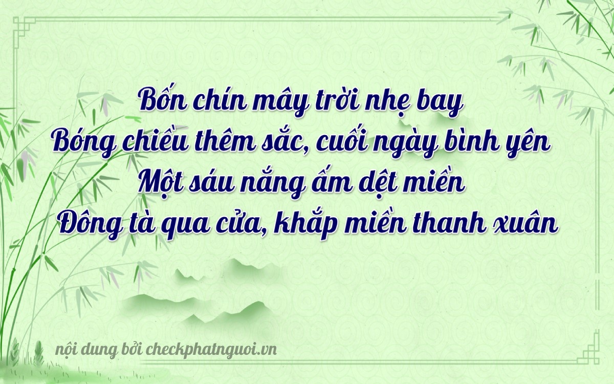 Bài thơ ý nghĩa cho <b>biển số 72A-49416</b> tại website checkphatnguoi.vn