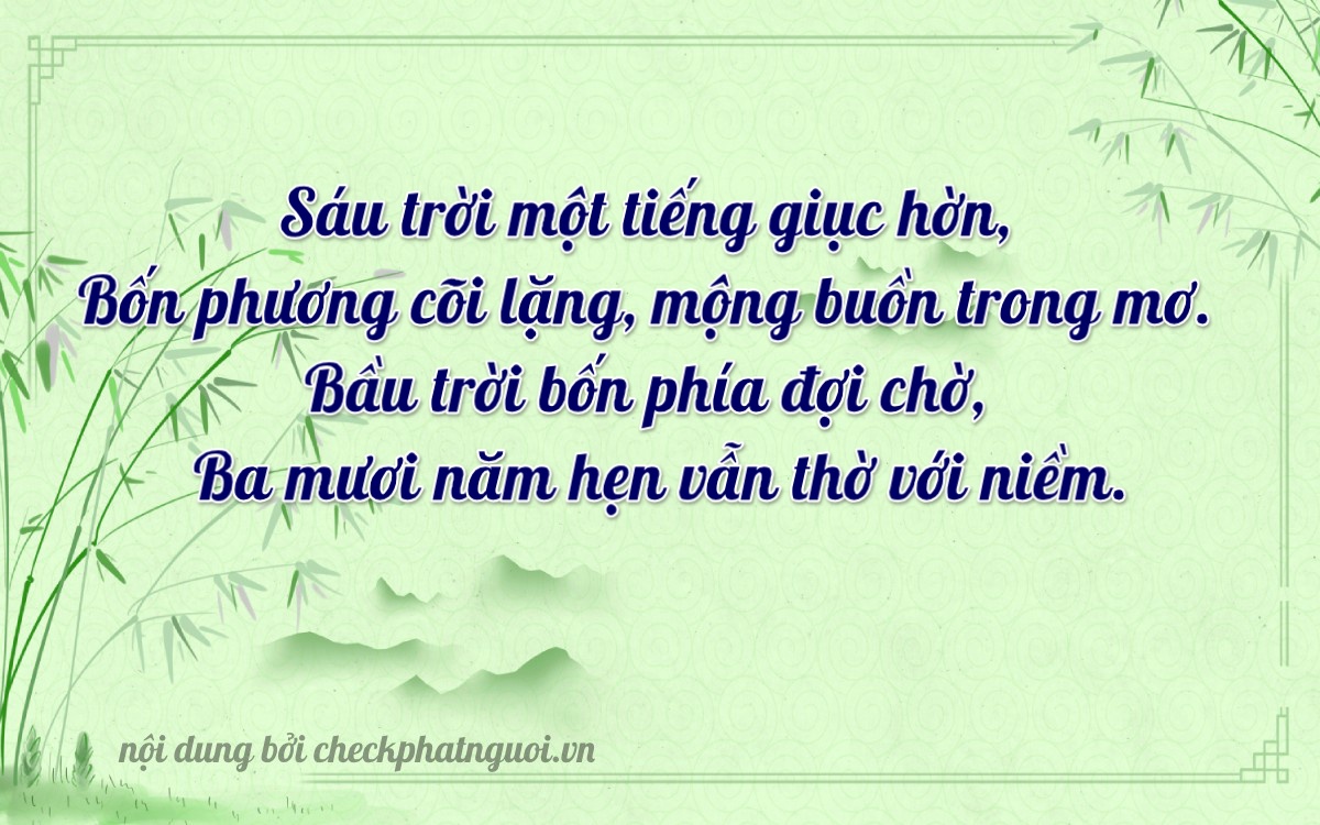 Bài thơ ý nghĩa cho <b>biển số 72A-64463</b> tại website checkphatnguoi.vn