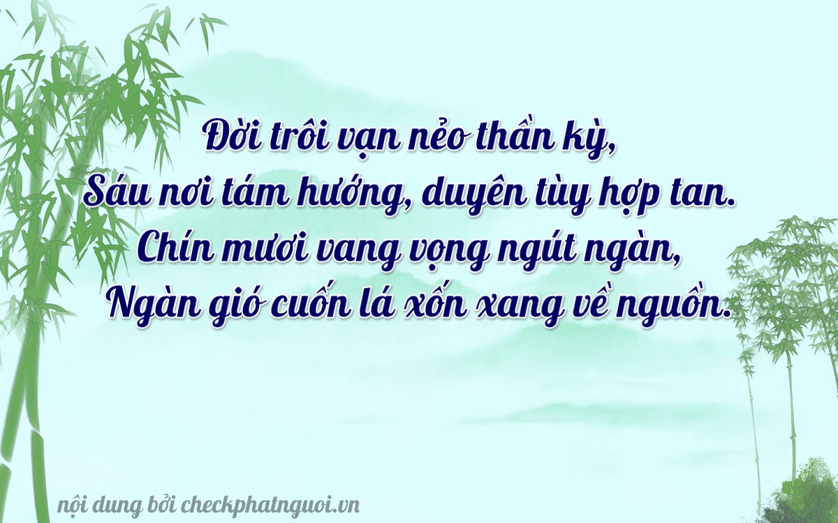 Bài thơ ý nghĩa cho <b>biển số 72A-68960</b> tại website checkphatnguoi.vn