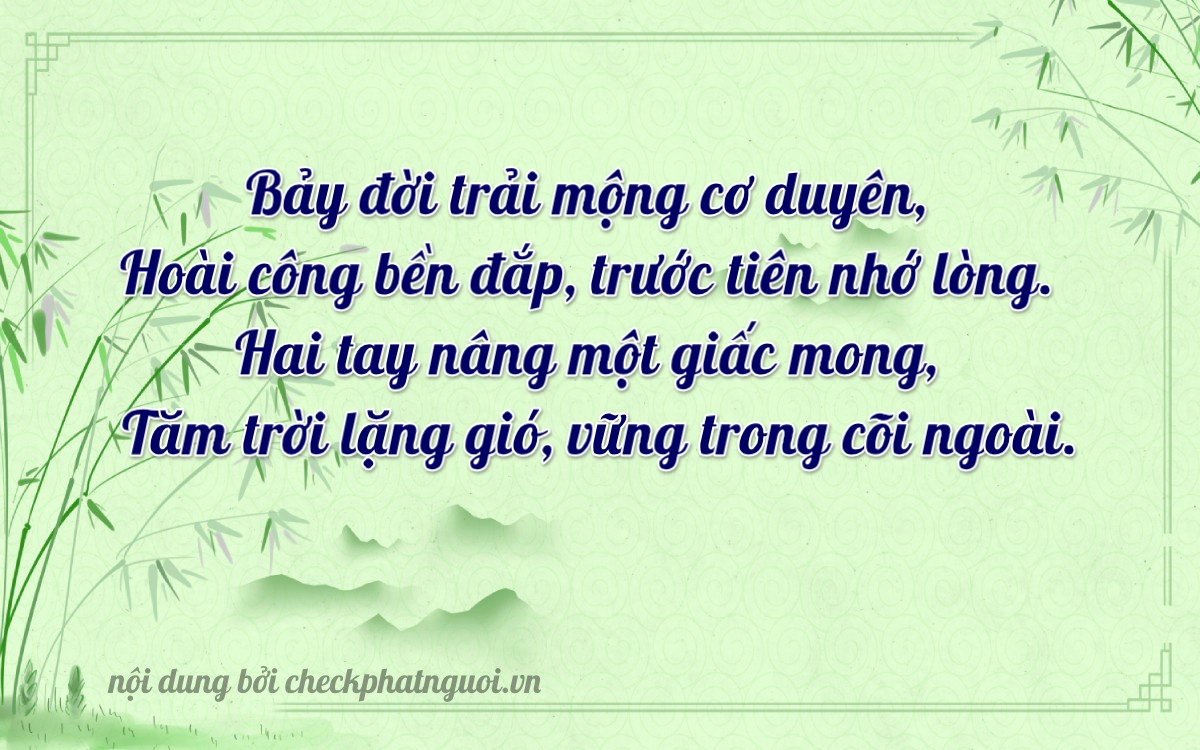 Bài thơ ý nghĩa cho <b>biển số 72A-72614</b> tại website checkphatnguoi.vn