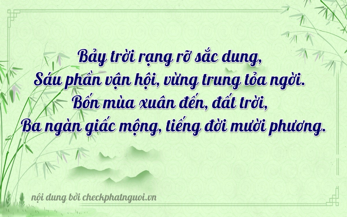 Bài thơ ý nghĩa cho <b>biển số 72A-76430</b> tại website checkphatnguoi.vn