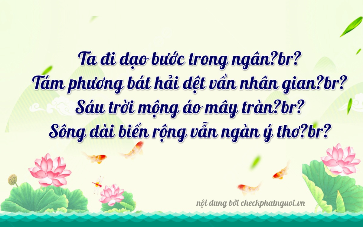 Bài thơ ý nghĩa cho <b>biển số 72A-86614</b> tại website checkphatnguoi.vn