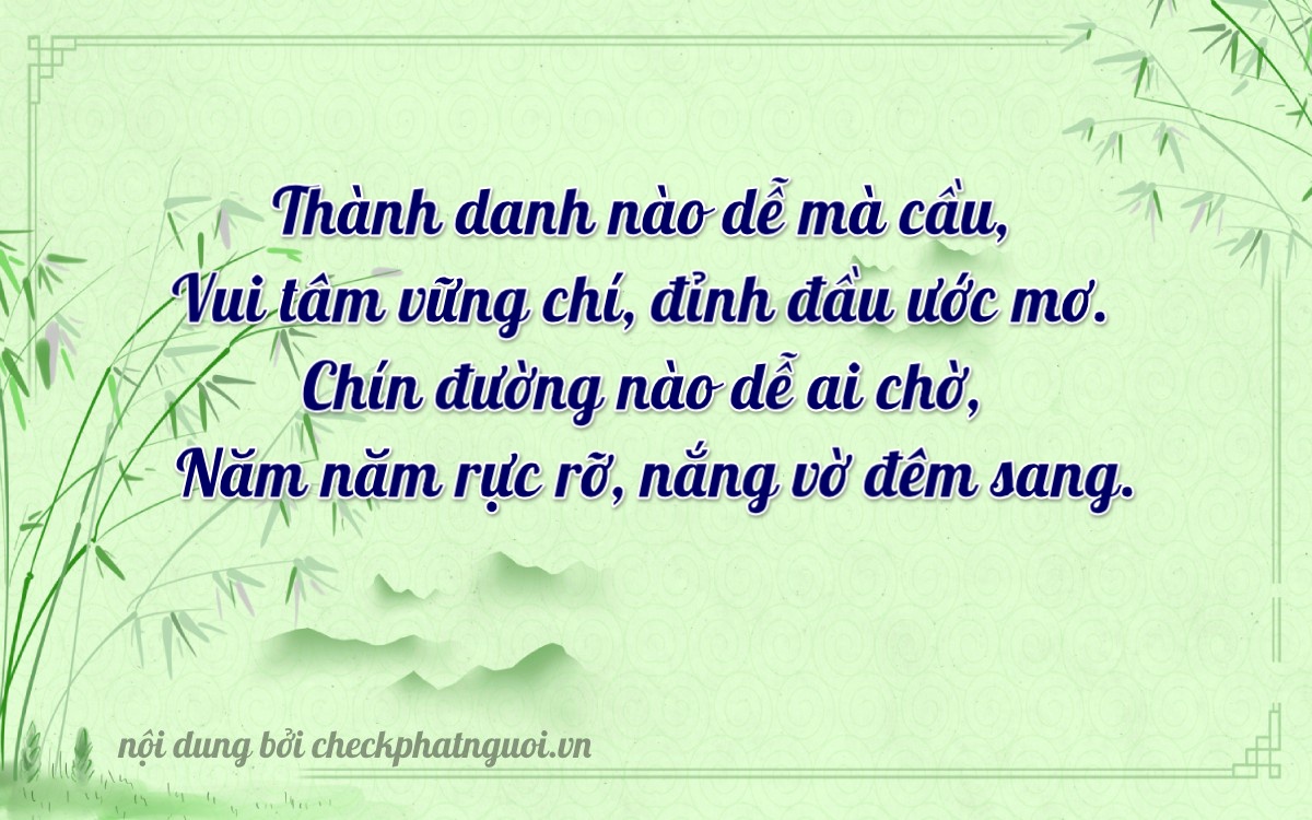 Bài thơ ý nghĩa cho <b>biển số 72AE-11953</b> tại website checkphatnguoi.vn