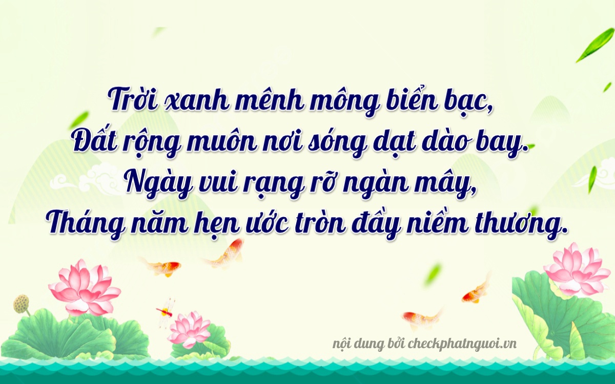 Bài thơ ý nghĩa cho <b>biển số 72B-08223</b> tại website checkphatnguoi.vn