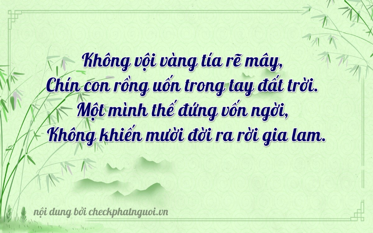 Bài thơ ý nghĩa cho <b>biển số 72B-09710</b> tại website checkphatnguoi.vn