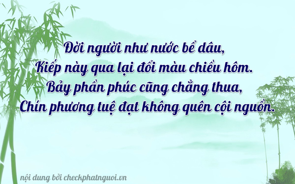 Bài thơ ý nghĩa cho <b>biển số 72E1-72506</b> tại website checkphatnguoi.vn
