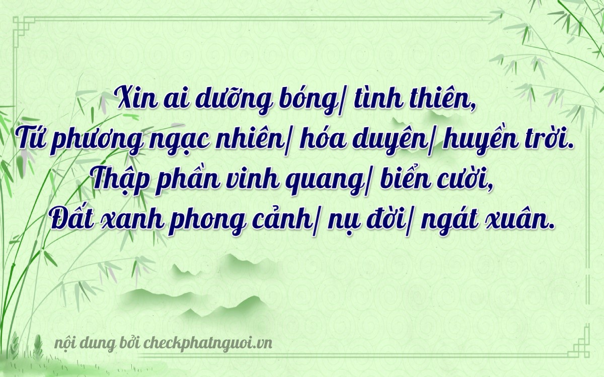 Bài thơ ý nghĩa cho <b>biển số 72H-04610</b> tại website checkphatnguoi.vn