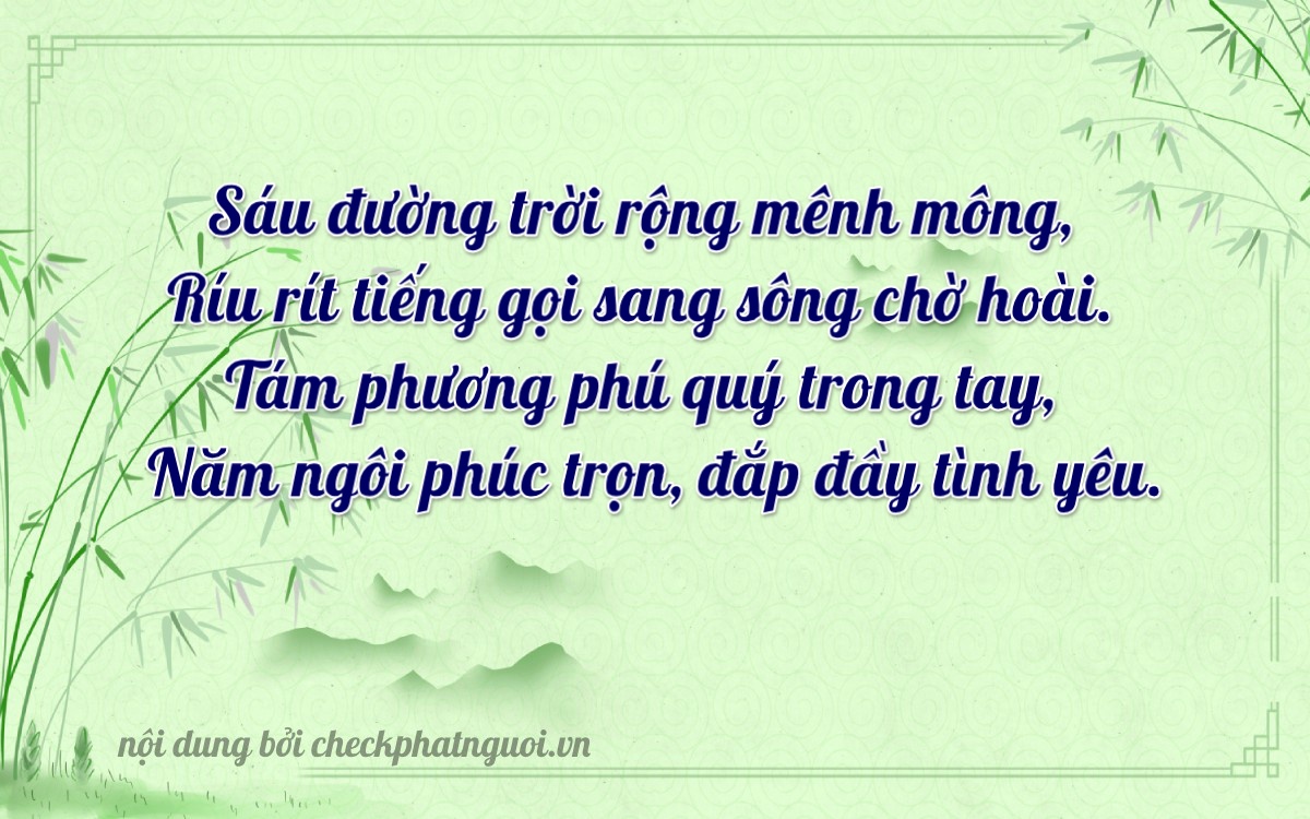 Bài thơ ý nghĩa cho <b>biển số 72H-06085</b> tại website checkphatnguoi.vn