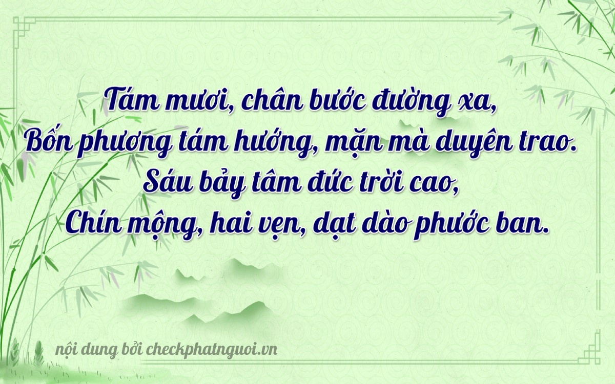 Bài thơ ý nghĩa cho <b>biển số 72K1-80692</b> tại website checkphatnguoi.vn