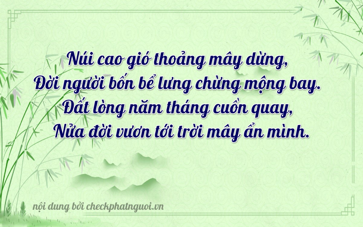 Bài thơ ý nghĩa cho <b>biển số 72L-1405</b> tại website checkphatnguoi.vn