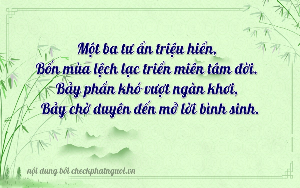 Bài thơ ý nghĩa cho <b>biển số 73A-13477</b> tại website checkphatnguoi.vn