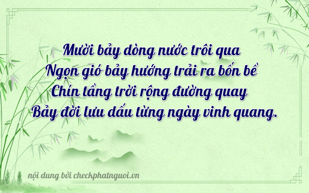 Bài thơ ý nghĩa cho <b>biển số 73A-17697</b> tại website checkphatnguoi.vn