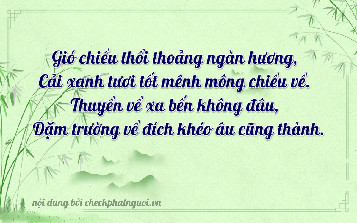 Bài thơ ý nghĩa cho <b>biển số 73A-31171</b> tại website checkphatnguoi.vn