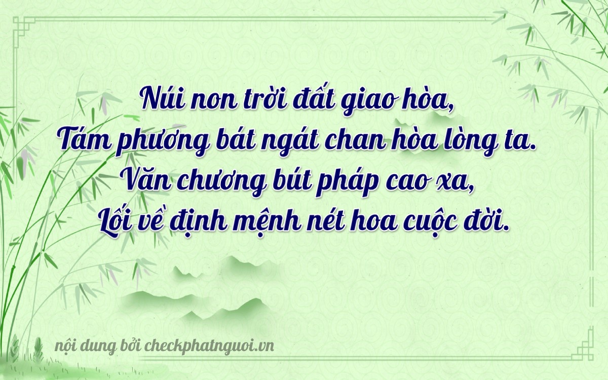Bài thơ ý nghĩa cho <b>biển số 73AG-08298</b> tại website checkphatnguoi.vn