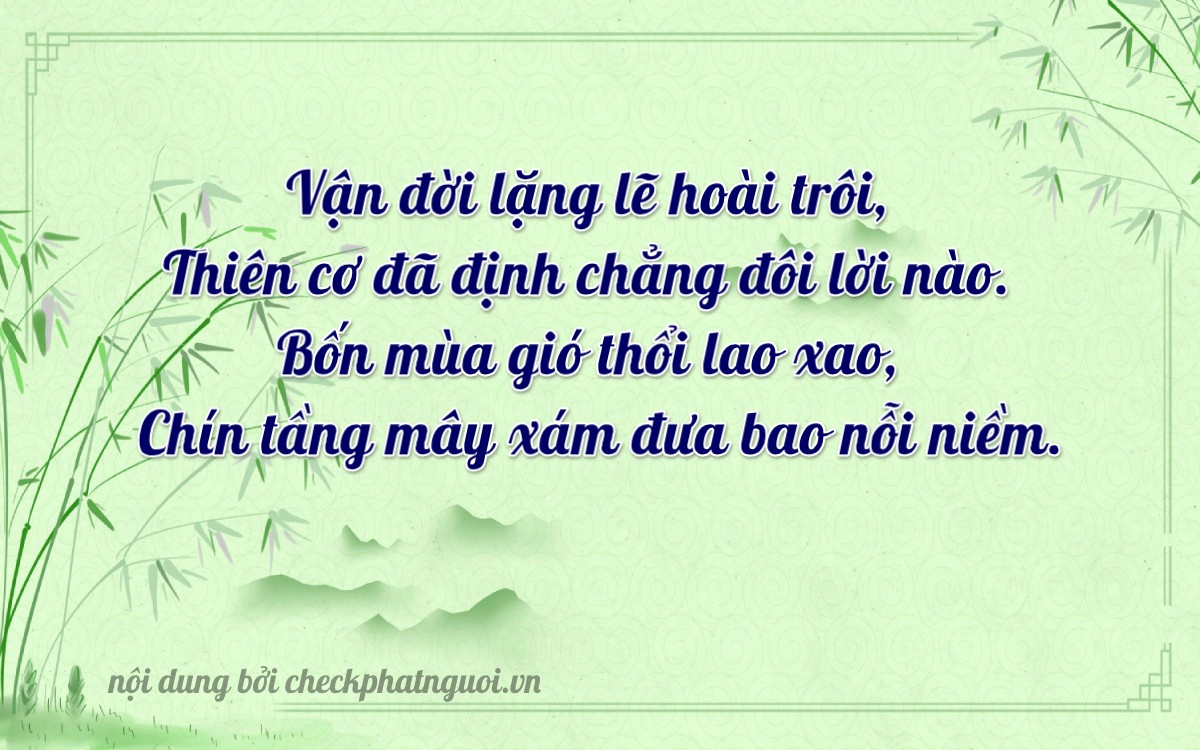Bài thơ ý nghĩa cho <b>biển số 73B1-24199</b> tại website checkphatnguoi.vn