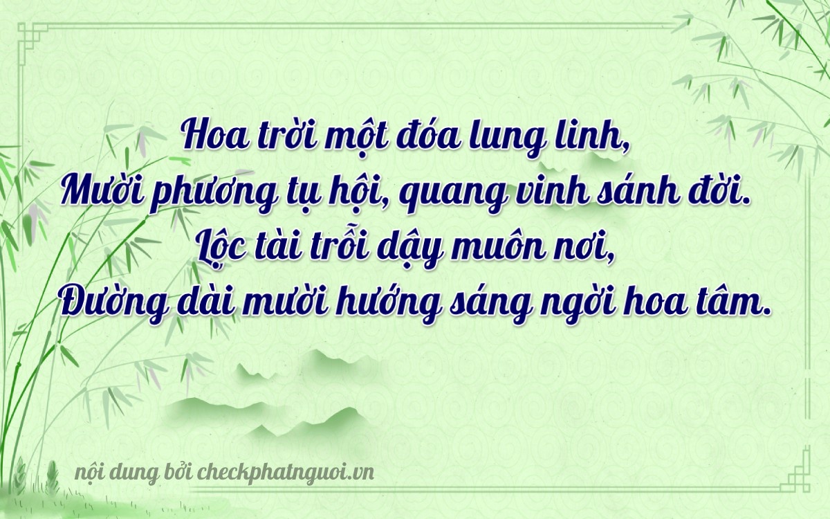 Bài thơ ý nghĩa cho <b>biển số 73C-13610</b> tại website checkphatnguoi.vn