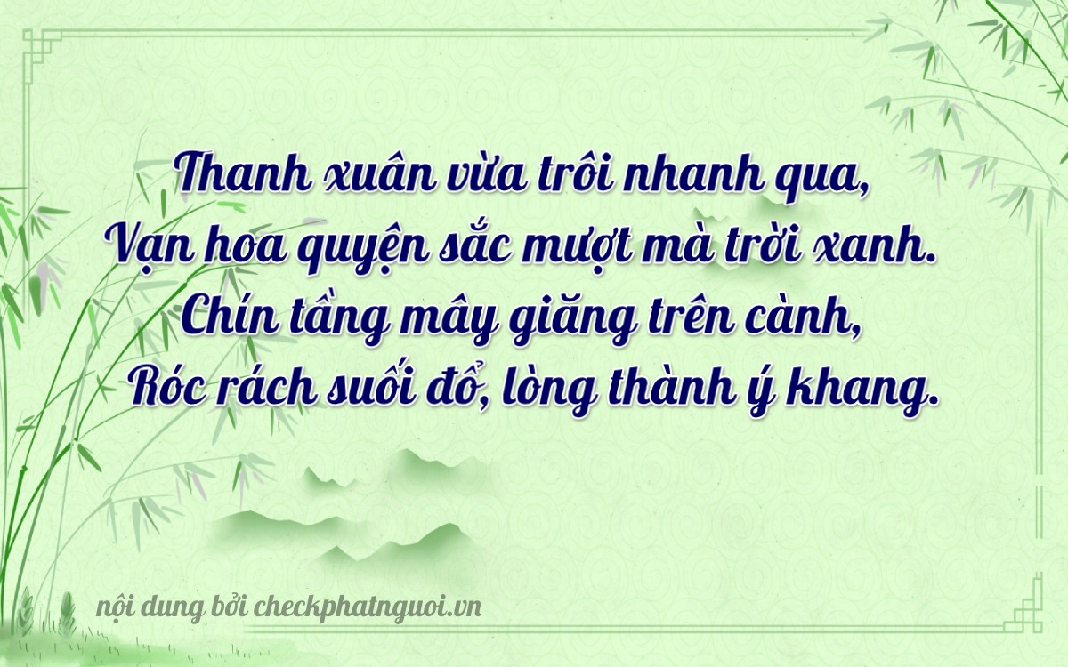 Bài thơ ý nghĩa cho <b>biển số 73D1-25903</b> tại website checkphatnguoi.vn
