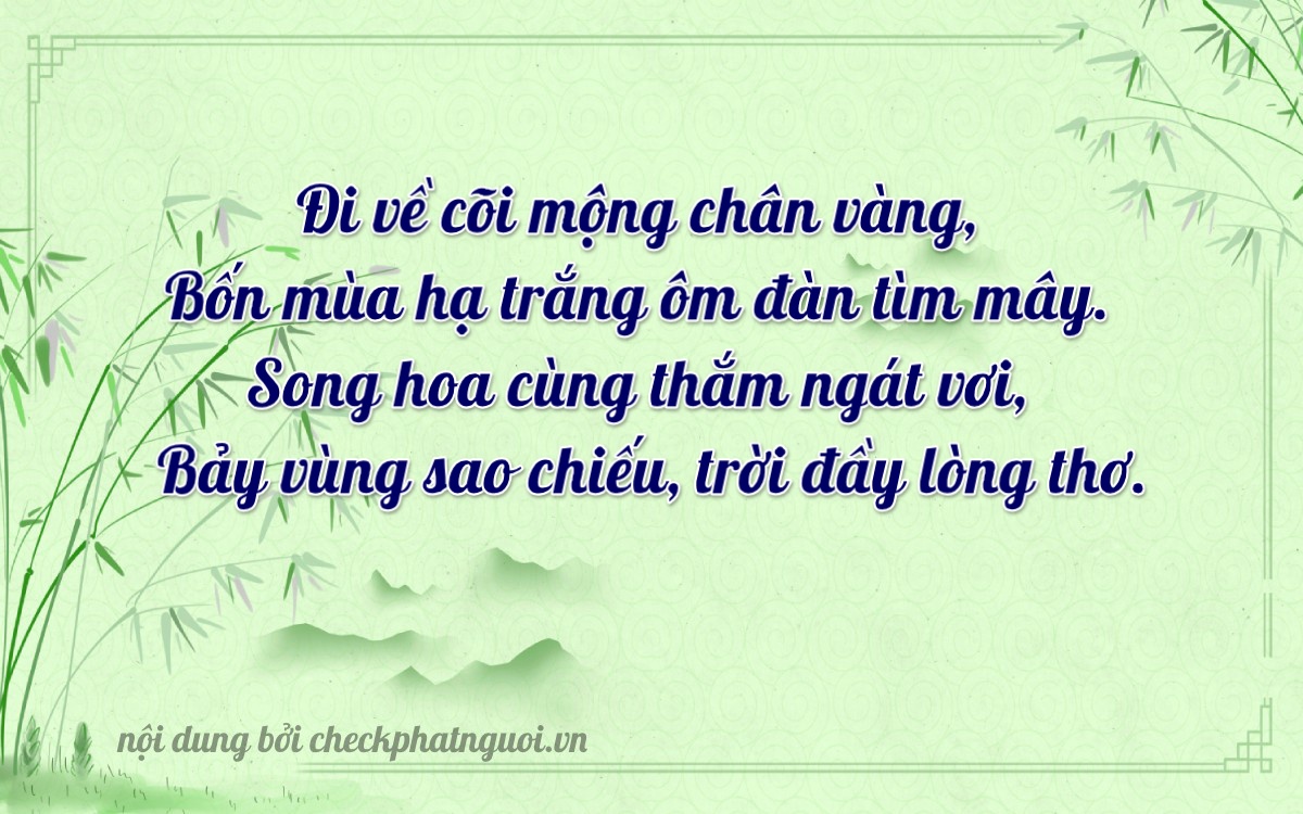 Bài thơ ý nghĩa cho <b>biển số 73H1-42274</b> tại website checkphatnguoi.vn