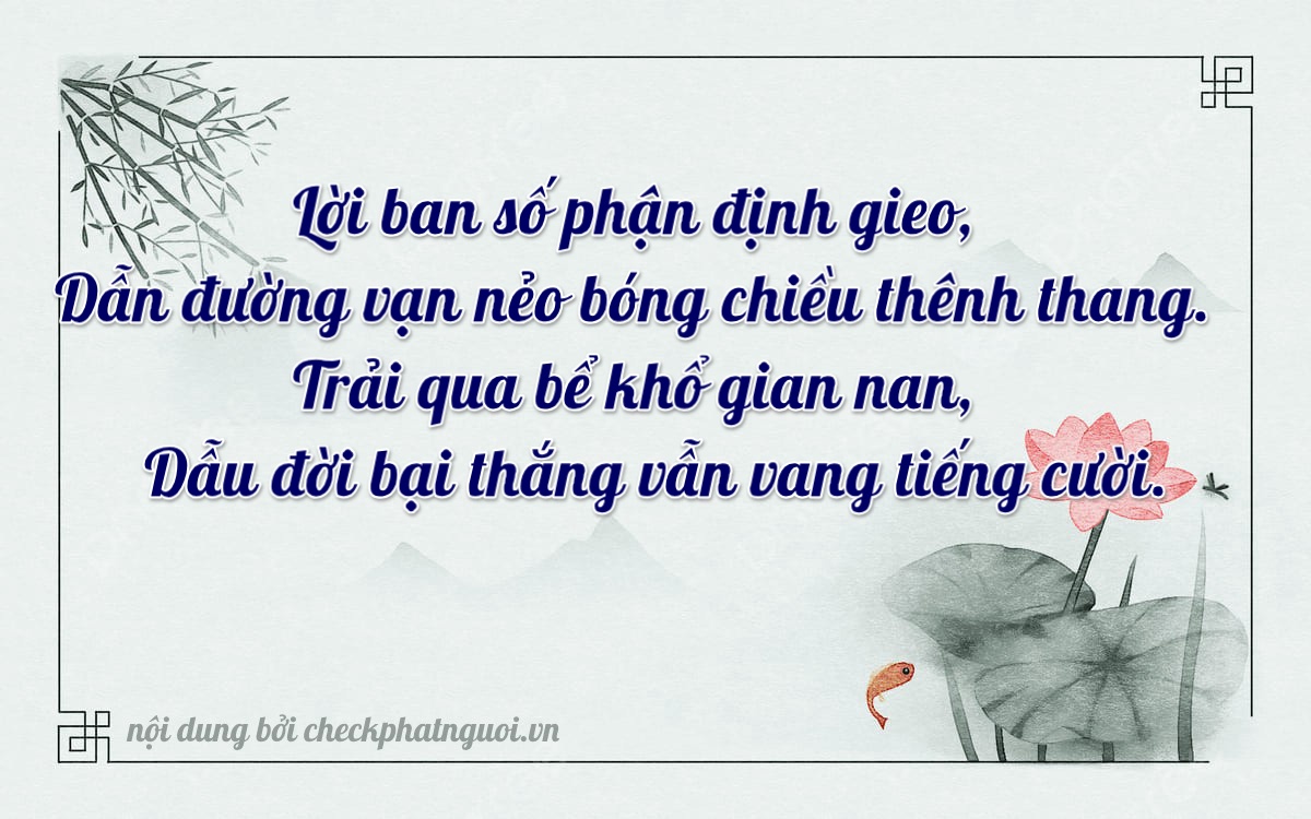 Bài thơ ý nghĩa cho <b>biển số 74311</b> tại website checkphatnguoi.vn