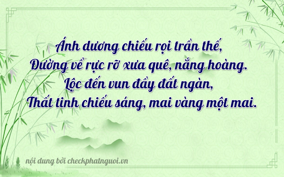 Bài thơ ý nghĩa cho <b>biển số 74927</b> tại website checkphatnguoi.vn