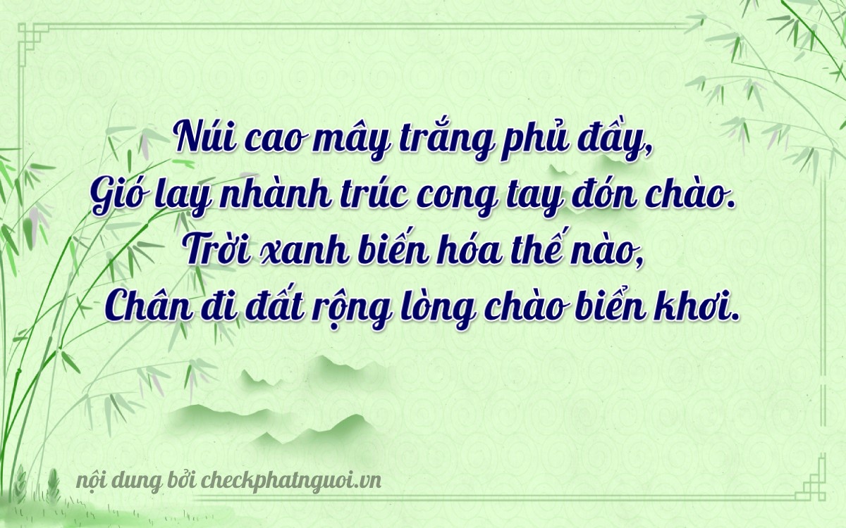Bài thơ ý nghĩa cho <b>biển số 74A-27336</b> tại website checkphatnguoi.vn