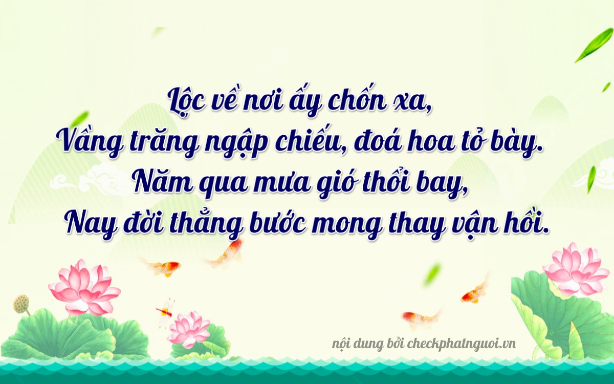 Bài thơ ý nghĩa cho <b>biển số 74A-35167</b> tại website checkphatnguoi.vn